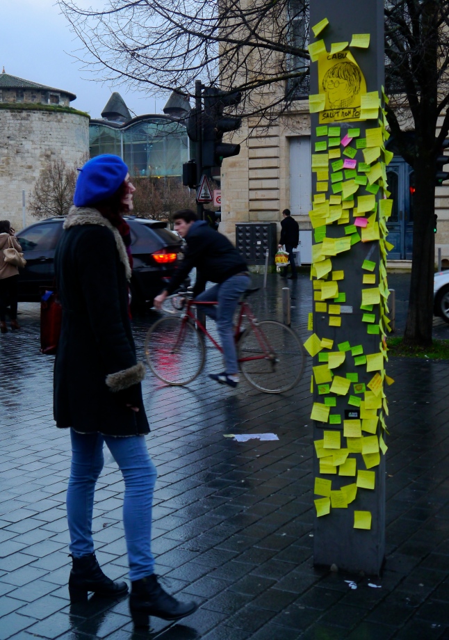 There were signs and post-it notes up everywhere in response to the Charlie Hebdo attack.